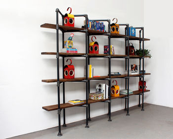 Byrom Scaffold And Dark Steel Shelving/Bookcase, 9 of 9
