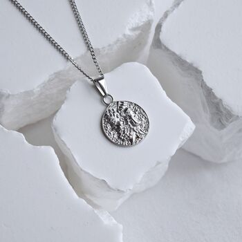 Two Faces Pendant Gift Men Necklace, 4 of 4