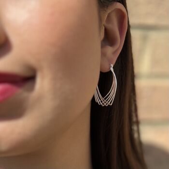 Silver Plated Large Tribal Drop Earrings, 6 of 6
