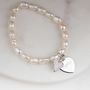 Personalised Children's Pearl Heart Charm Bracelet, thumbnail 2 of 6