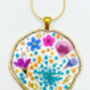 Large Statement Necklace With Forget Me Not And Pink Flowers, thumbnail 7 of 12