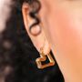 Organic Heart Hoop Earrings In Gold, thumbnail 3 of 4