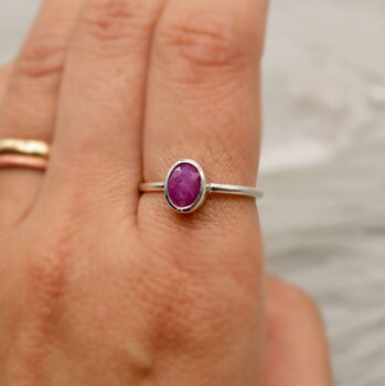 Red Ruby Sterling Silver Ring, 5 of 8