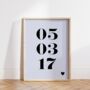 Personalised Date Print Anniversary Gift, thumbnail 2 of 4