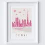 Dubai, Uae Pink Cityscape Scene Art Print, thumbnail 2 of 2