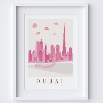 Dubai, Uae Pink Cityscape Scene Art Print, 2 of 2