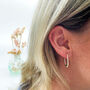 Fluid Hoop Earrings In Sterling Silver, thumbnail 3 of 8