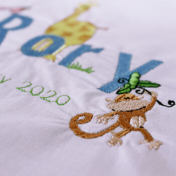 Personalised Baby Quilt Zoo Design, 5 of 7