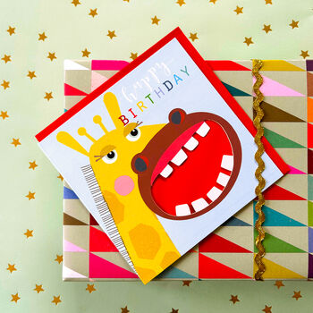 Laser Cut Giraffe Birthday Card, 3 of 5