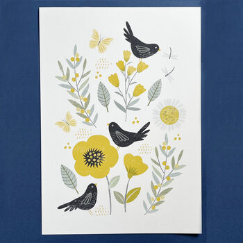 Blackbirds A4 Art Print, 5 of 5