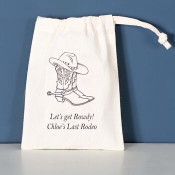 Personalised Cowgirl Boots And Hat Hen Night Favour Bag, 2 of 2