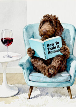 Your Own Dog Reading Book, 'How To Train A Human' Print, Customise Colours And Book Title, 9 of 12