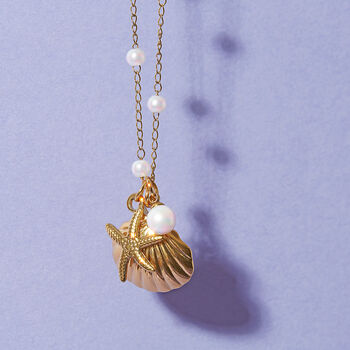 Seashell, Starfish And Pearl Charm Necklace, 3 of 9