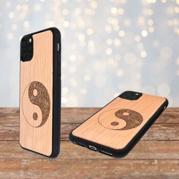 Ying Yang Floral Wooden Case iPhone Samsung Google, 3 of 6