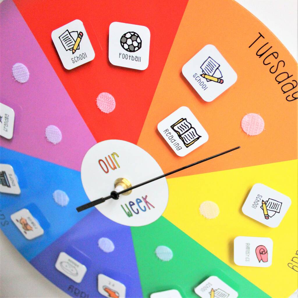 children's personalised routine clock by craftly