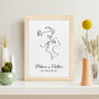 Personalised Romantic Line Art Kissing Couple Print, thumbnail 9 of 11