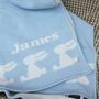 Personalised Knitted Bunny Baby Blanket, thumbnail 8 of 11