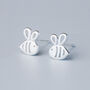 Sterling Silver Bumble Bee Stud Earrings, thumbnail 1 of 6