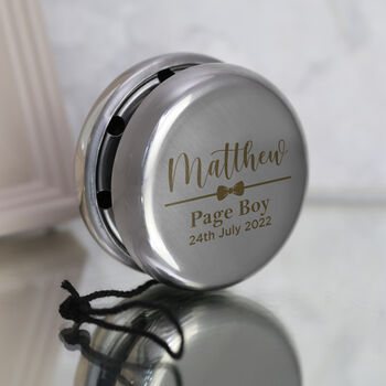 Personalised Page Boy Stainless Steel Yoyo, 3 of 3