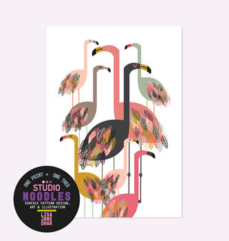Flamingo Art Print, 3 of 5