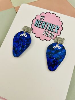 Christmas Lights Glitter Christmas Earrings / Festive Jewellery / Shimmering Multi Colour Dangles, 7 of 12