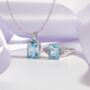 Blue Topaz Emerald Cut Ring In Sterling Silver And Gold, thumbnail 5 of 12