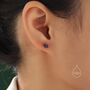 Double Trapezoid Sapphire Blue Cz Screw Back Earrings, thumbnail 5 of 12