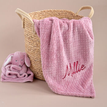 Personalised Dusty Pink New Baby Gift Set, 2 of 7