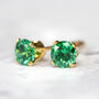 Teal Green Crystal Stud Earrings In Gold Or Silver, thumbnail 6 of 11