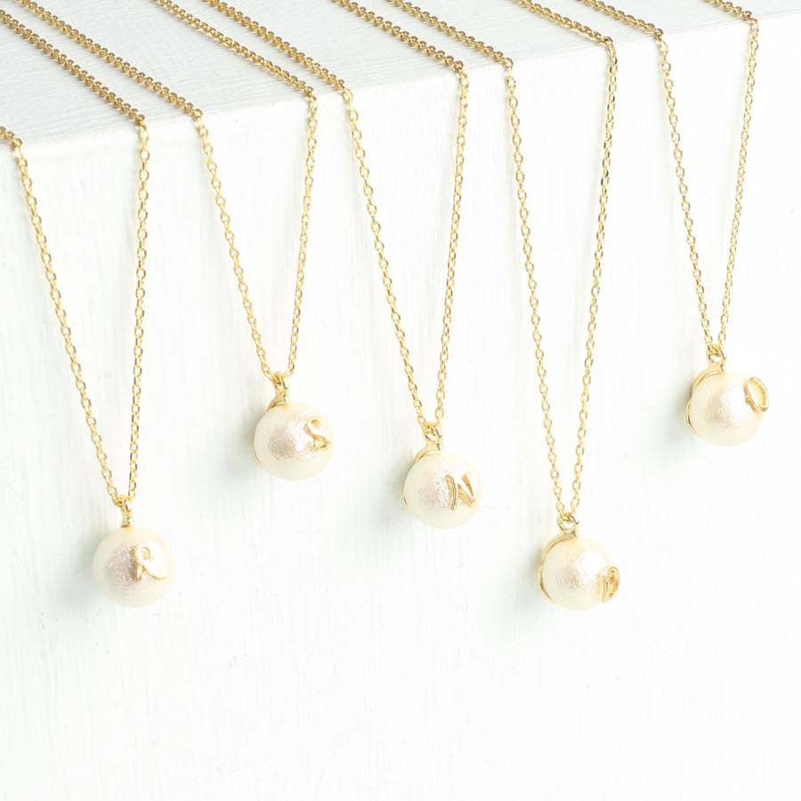 pearl pendant initial necklace by lisa angel | notonthehighstreet.com