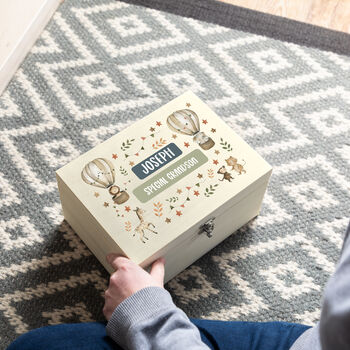 Personalised Safari Animals Keepsake Box Gift For Children, 2 of 6