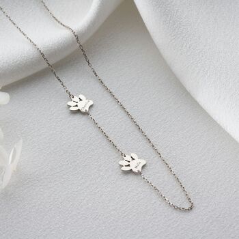 Sterling Silver Sideway Dog Paws Necklace, 3 of 6