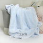 Personalised Blue Waffle Blanket Elephant Comforter Set, thumbnail 6 of 8