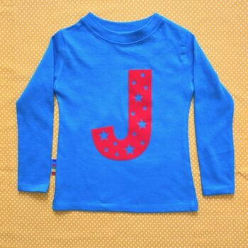 Personalised Initial Letter Kids T Shirt, 4 of 4