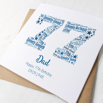 Blue Star Personalised 77th Birthday Card, 3 of 6