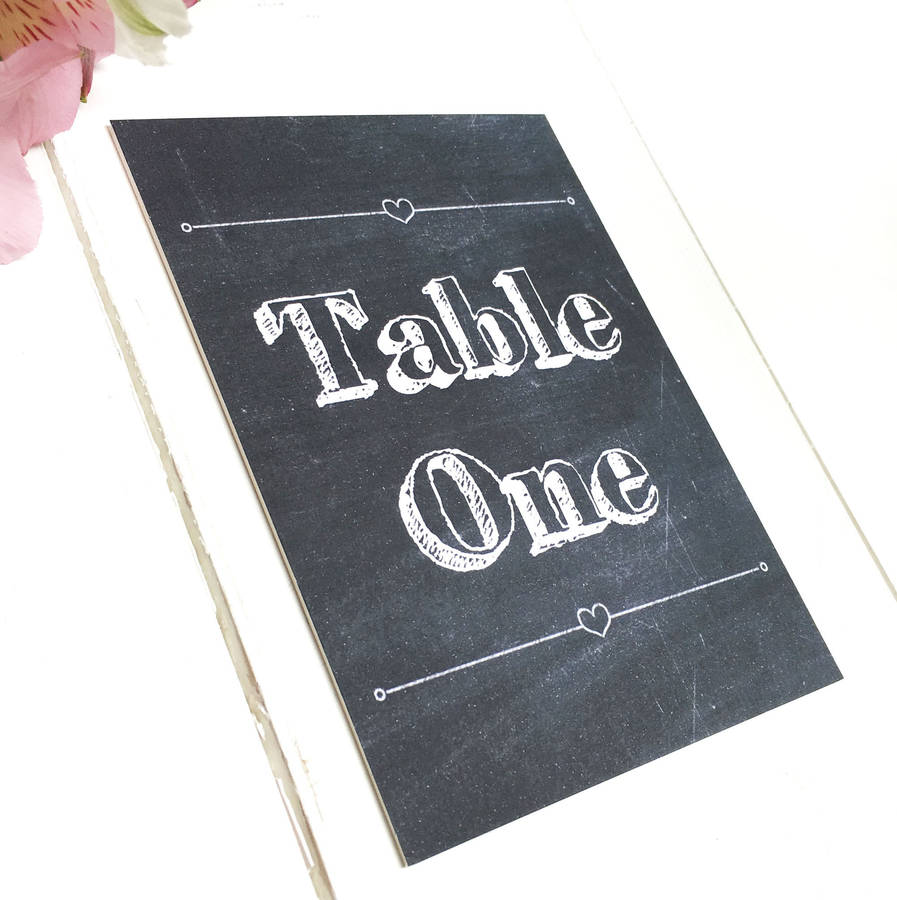 Chalkboard table number or name cards by peardrop avenue 