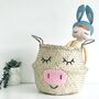 Seagrass Pig Toy Storage Belly Basket, thumbnail 1 of 4