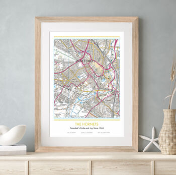 Favourite Football Club Personalised Map Print, 8 of 8