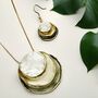 Boho Round Shape Earrings And Pendant Necklace Gift Set, thumbnail 3 of 4
