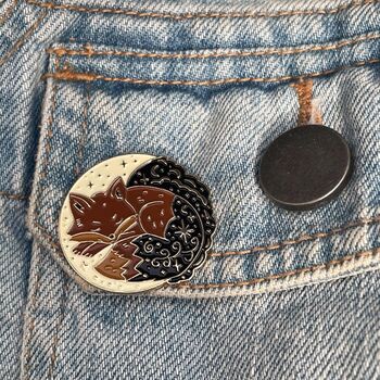 Celestial Fox Enamel Pin | Night Sky, Stars And Moon, 4 of 5
