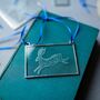 Hare Engraved Glass Hanging Decoration, thumbnail 4 of 6