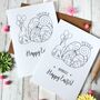 Personalised Illustrated Happy Easter Card, thumbnail 1 of 5