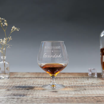 World's Best Grandad Personalised Brandy Glass, 4 of 7