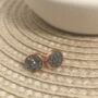 Silver Druzy Crystal 18k Rose Gold Plated Earrings, thumbnail 1 of 4