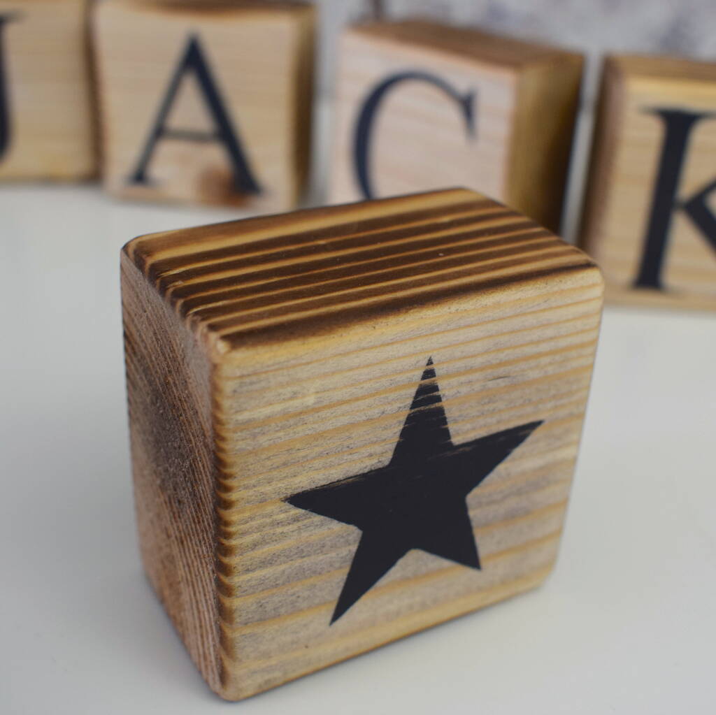 personalised individual wooden letter blocks by iredale towers designs