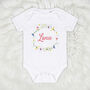 Easter Floral Wreath Personalised Kids T Shirt, thumbnail 2 of 7