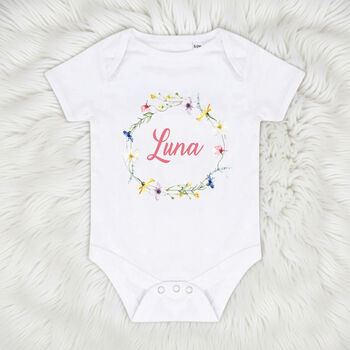 Easter Floral Wreath Personalised Kids T Shirt, 2 of 7