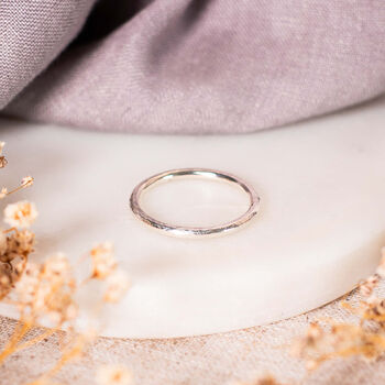 Sterling Silver Textured Stacking Ring, 2 of 6