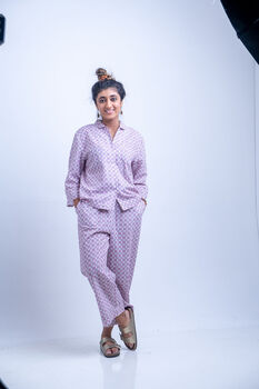 Pink Pure Cotton Ladies Matching Pyjama Set, 6 of 8