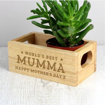 Personalised Worlds Best Mum Mini Wooden Organiser, 3 of 5